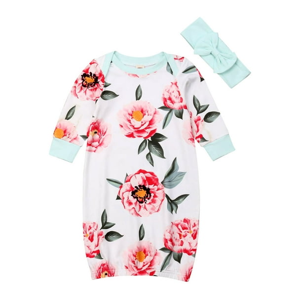 Baby Flower Sleeping Bags Newborn Infant Blanket Swaddle Wrap Gown with Hat Outfits 2Pcs